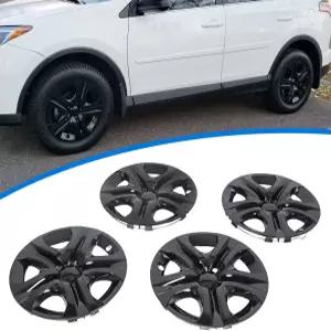 에코트릭 17인치 허브캡 휠 커버 스킨 2013-2018 토요타 RAV4 LE R17 림 5 스포크 글로스 블랙 플라스틱 -
