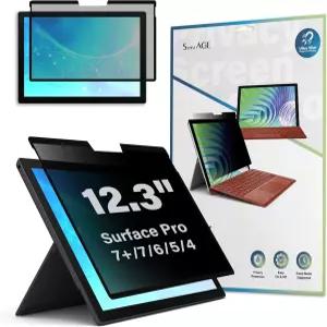 SenseAGE 마그네틱 프라이버시 스크린 프로텍터 Surface Pro 12.3인치 7+/7/6/5/4 이지 온/오프 필터 안티