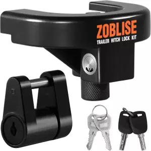 Zoblise 2인치 트레일러 히치 잠금 세트 텅 헤비 듀티 도난 방지 견인 RV 보트 잭