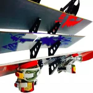 StoreYourBoard 스노보드 멀티 월 랙 홈 스토리지 및 정리용 수평 마운트 3개의 보드 수납 가능
