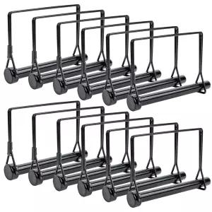 Supkiir 12PCS 트레일러 커플러 핀 블랙 3/8x4 인치 안전 견인 히치 헤비 듀티 스퀘어 보안 와이어 잠금