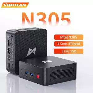 시볼란 600E 미니 PC 인텔 N305 CPU 3.8GHz 윈도우 11 프로 16GB M.2 2666MHz DDR4 RAM 1TB SSD 가정용 데