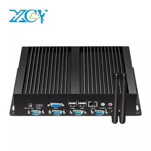 XCY 팬리스 산업용 미니 PC, 인텔 코어 i5-3317U, 4x COM DB9, 8x USB 지지대, 윈도우 XP, 7, 8/10 리눅스
