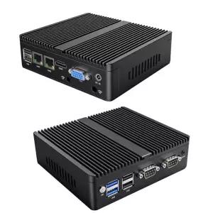 금속 케이스 팬리스 산업용 미니 PC Intel N2840 데스크탑 컴퓨터 Pfsense 서버 DDR3L Msata SSD 2Lan 2COM