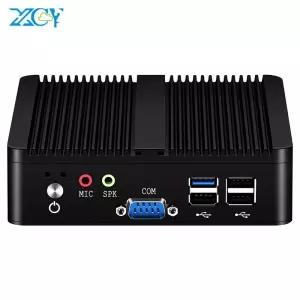 XCY 팬리스 미니 PC, 인텔 셀러론 J6412 듀얼 이더넷, 2x COM RS232 RS485, 윈도우 리눅스 HDMI VGA, 4x US