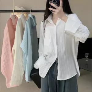 여성셔츠 여름셔츠 시스루셔츠 루즈핏블라우스 아사면셔츠 거즈면셔츠 썸머남방 데일리룩