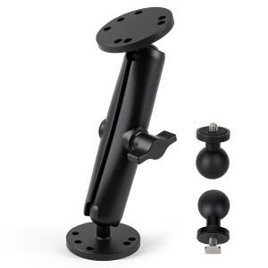 GARMIN STRIKER 4용 2.5CM(1인치) 볼 마운트, 베이스 RAM 보트 어군 알루미늄 더블 전자 마운트 카약 마운트가 카메라 트랙 적합한 탐지기 AMPS /GPS 플레이트 및 키트 원형 T-볼트 있는 시스템에 차트플로터용,