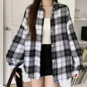 [라일리여성의류] Rly 체크 셔츠 여성 긴팔 롱체크셔츠 오버핏체크남방 50043397)