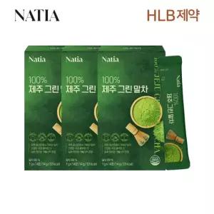 HLB제약 나티아 스틱라떼 프리미엄 녹차 100% 제주 그린말차 14개입 x3박스
