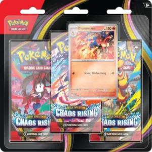 포켓몬 TCG 메가 에볼루션 - 혼돈의 상승 트리플 팩 포일 프로모션 카드 1개와 부스터 3개