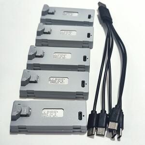 S101 MAX 접이식 RC 쿼드콥터 장애물 회피 드론  3.7V 2000mAh 배터리 5개 + 1to5 충전 케이블