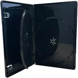 TodoMedia 4K UHD 로고 포함 프리미엄 블랙 12.5mm 트리플 블루레이 케이스 트레이 3 용량 CD/DVD 저장 1