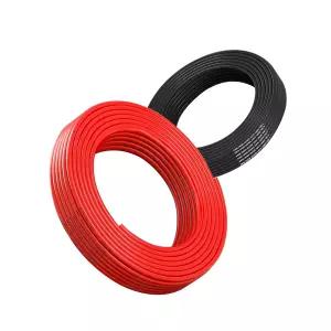 22 게이지 유연 전기선 10피트 블랙 및 레드 익스텐션 케이블 22AWG 좌초 산소 없는 구리선 자동차 태양광