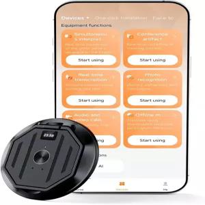AI 음성 녹음기 기술로 전사 및 요약 64GB 메모리 장치 마그네틱 휴대폰 스탠드 오프라인/온라인 번역 강의