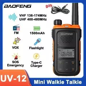 바오펑 UV2 미니 무전기 듀얼 밴드 VHF UHF 휴대용 FM 타입C 충전 장거리 햄 양방향 캠핑용 BFUV2