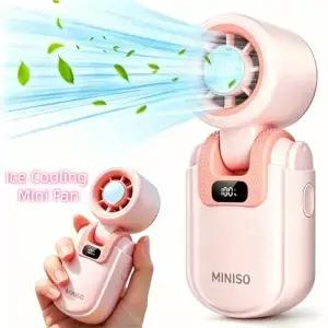 미니소 무소음 접이식 스 쿨링 선풍기 7000RPM 브러시리스 모터 2400mAh 스마트 디스플레이 사무실 침실 및