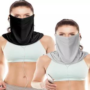 여름 야외 활동을 위한 Boao 2pcs Sun Protecton 페이스 마스크 넥 게이터 남성용 UV 커버 반다나 스카프