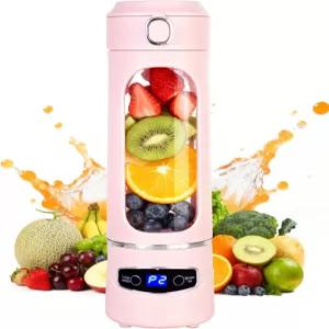 님벨레판트 개인 휴대용 블렌더 - 스무디 쉐이크 20온스/600ml 대용량 고출력 무선 블렌더(핑크)