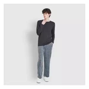 JAJU/자주 남 밍크 플리스 파자마 팬츠 라이트 블루 298212