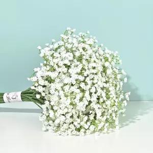 12pcs 베이비 브레스 인조 꽃 플로레스 파라 데코레이션 화이트 플라워 웨딩 부케 파티 홈 그녀를 위한