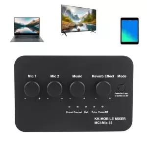 휴대용 노래방 마이크 믹서 35mm AUX BT 연결 디지털 오디오 사운드 기계 DJ 홈 파티 및 극장용