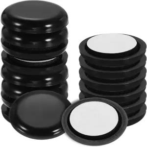 uxcell 16Pcs 플라스틱 가구 슬라이더 0.87인치 자가 접착 원형 다리 보호대 테이블 의자 풋 컵 재사용