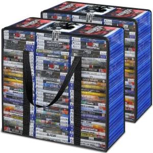 CD DVD 보관 가방 지퍼 및 손잡이가 있는 2팩 투명 블루레이 99개의 64개의 156개의 케이스 보관함 VHS 용