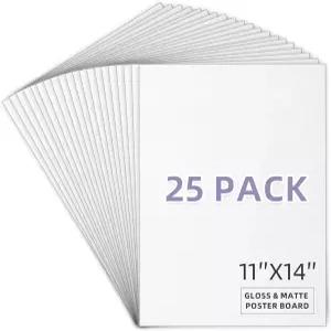 25팩 화이트 포스터 보드 11x14 헤비 웨이트 종이 DIY 프로젝트용 250gsm 드로잉 및 프레젠테이션