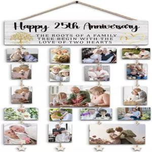 라카마 25주년 기념 사진 액자 선물 남편 아내를 위한 약혼 기념일을 커플 결혼식 새 집주인 가족