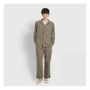 JAJU/자주 남 플란넬 파자마 세트 다크 그린 298202