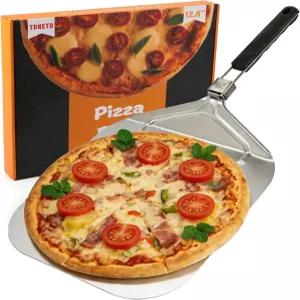 알루미늄 피자 필 12.6인치 메탈 터닝 접이식 고무 손잡이가 있는 패들 간편한 이송 및 보관 실내 실외