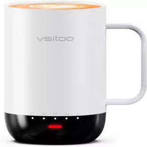 Vsitoo S3 Pro 16oz 스마트 셀프 히팅 커피 머그잔 AI 자동 감지 온도 조절 기능이 있는 가열 120-150 F