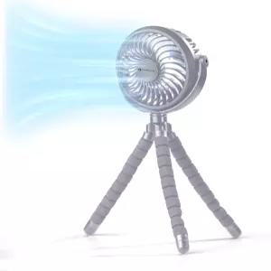 컴포트 존 휴대용 유모차 팬 360 유연한 삼각대 및 LED 조명이 장착된 충전식 배터리 작동 클립온 카시트
