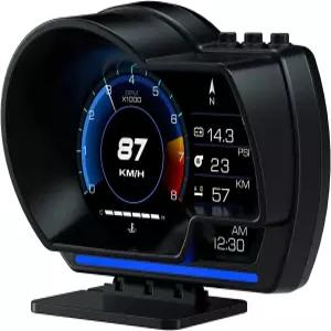 wiiiii obd2 게이지 디스플레이 헤드업 자동차 HUD P6 OBD+GPS 스마트 속도 RMP 수온 과속 경보 기능을