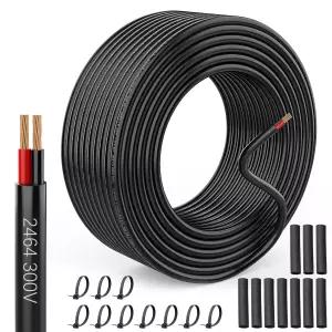 20 게이지 2 도체 전선 100FT AWG 좌초 PVC 코드 12V 저압/순수 구리/유연 케이블 자동차 해상 LED 스트립
