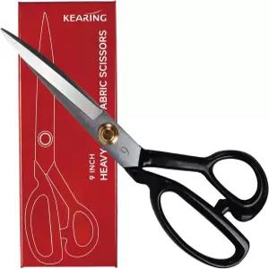 Kearing 9인치 헤비 듀티 패브릭 가위 가죽 데님 및 다층 원단의 정밀 절단을 위한 전문 재단사 -