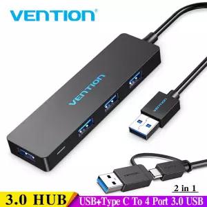 Vention 4포트 USB 허브 3.0 2.0 울트라 슬림 데이터 허브 타입-C 맥북 맥 프로/미니 아이맥 서피스 프로 X