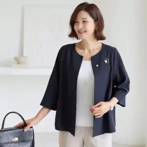 김여사, (빅사이즈)(신상)(66-88) 썸머 플리츠 노카라 자켓 3JK605309