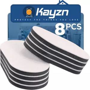 펠트 가구 슬라이더 8pcs 3-1/2 x 6 - 단단한 바닥에서 이동할 때 재사용 가능한 헤비 듀티 타원형 빠르고