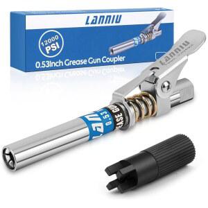 LANNIU 그리스 건 커플러 강력 잠금 및 엑스트라 리치 헤비 듀티 12000 PSI 퀵 릴리스 팁 모든 1/8