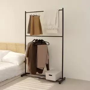 강력 2단 행거 옷정리대 블랙 60cm2단 선반 걸이대 헹거 수납