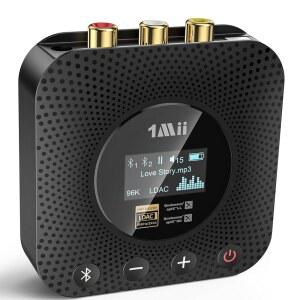 홈 스테레오용 1MII B06HD+ 고해상도 LDAC 블루투스 5.3 수신기 디스플레이용 하이파이 오디오 어댑터 내장 파일 DAC APTX HD 저지연 구형 스테레오 수신기용 RCA 광동축