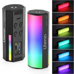 울란지 RGB 라이트 완드 360 풀 컬러 마그네틱 미니 스틱 비디오 사진 촬영 2500-9000K 2000MAH 충전식 핸드헬드 LED 튜브 브이로그 틱톡 유튜브 페인팅