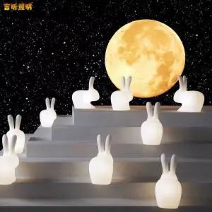 토끼 소형(태양광충전) 카페 정원조형물 CM 조형물 조경 인테리어 장식인형 모형 야외