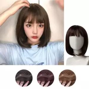 여성용 시스루 뱅 앞머리 단발 가발 통가발 헤어가발 (WC46CE0)