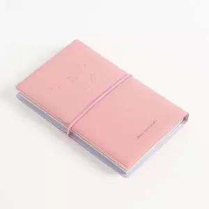 비즈니스 휴대용 메모장 유선 연핑크 5p 기자 판촉물 수첩 가죽