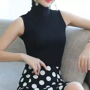 [하프클럽/]여름 시티 1P 이너 여성나 민소매 2컬러 폴라티 터틀넥
