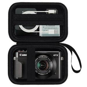 캐논 파워샷 G7X MARK III / G7 X II SX740 HS 디지털 카메라용 HESPLUS 카메라 케이스 4K 브이로그 보호 커버 하드 여행용 보관 가방 메시 포켓 핏 케이블 배터리 블랙