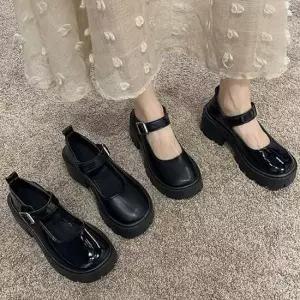 [무료배송] 여성 데일리 메리제인 통굽 버클 로퍼