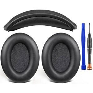 소니 WH-1000XM3 헤드폰용 소울윗 교체 키트 교체용 이어 패드 쿠션 + 헤드밴드 수리 부품 - 블랙